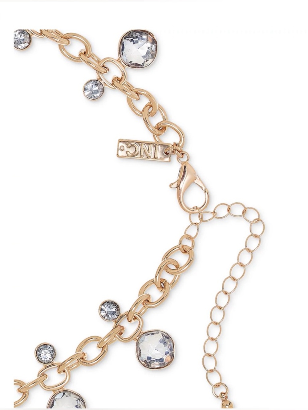 INC International Concepts Gold-Tone Necklace with Peach and Clear Crystals - Picture 7 of 9
